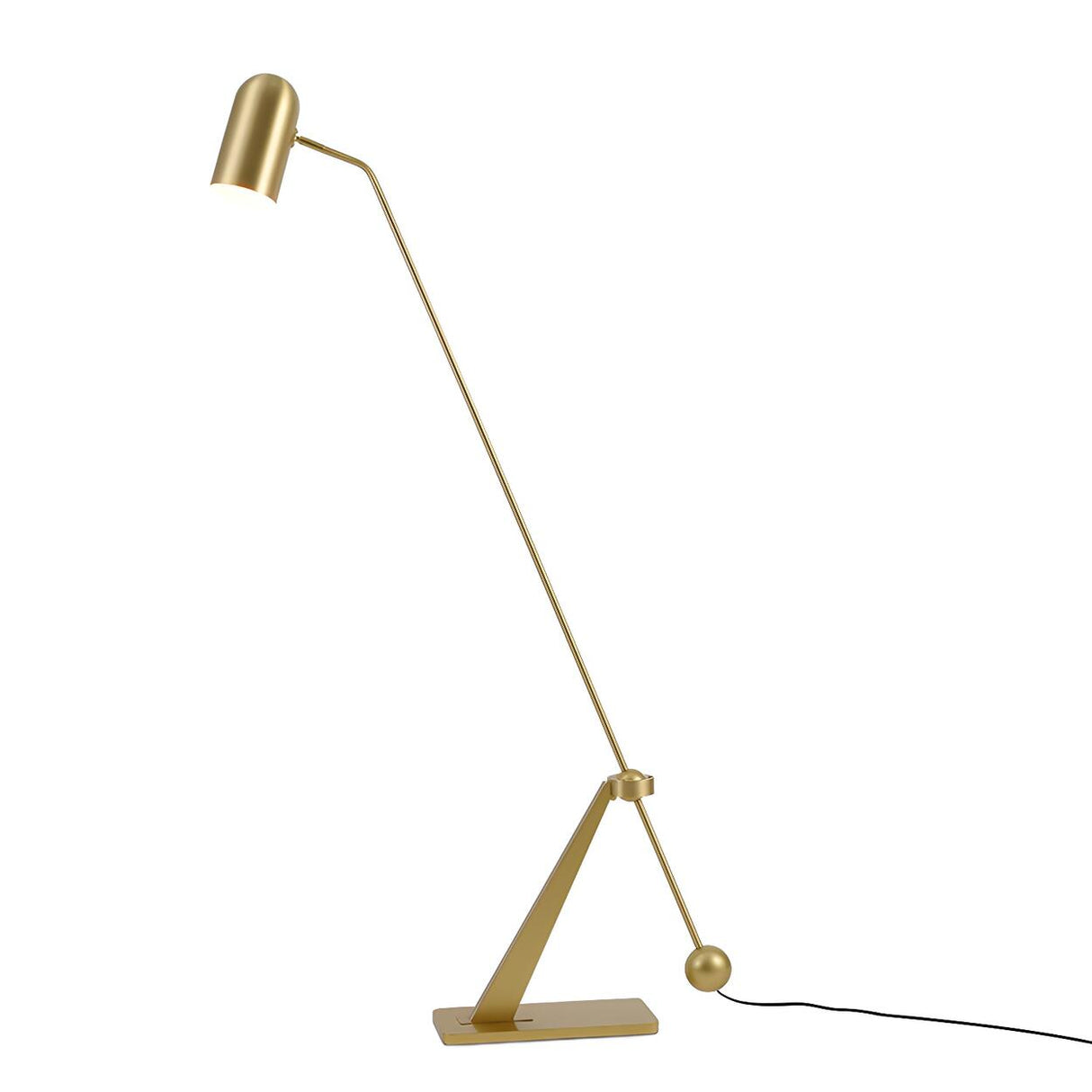 Trendy Adjustable Cylinder Gold Metal LED Floor Lamp Image - 5