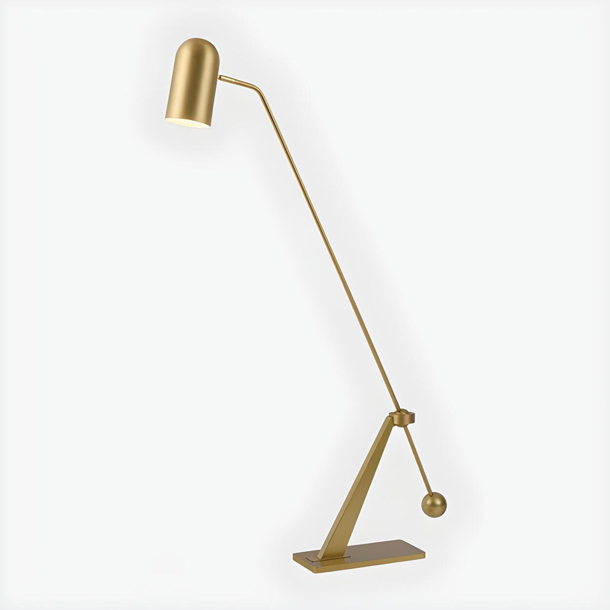 Trendy Adjustable Cylinder Gold Metal LED Floor Lamp Image - 6