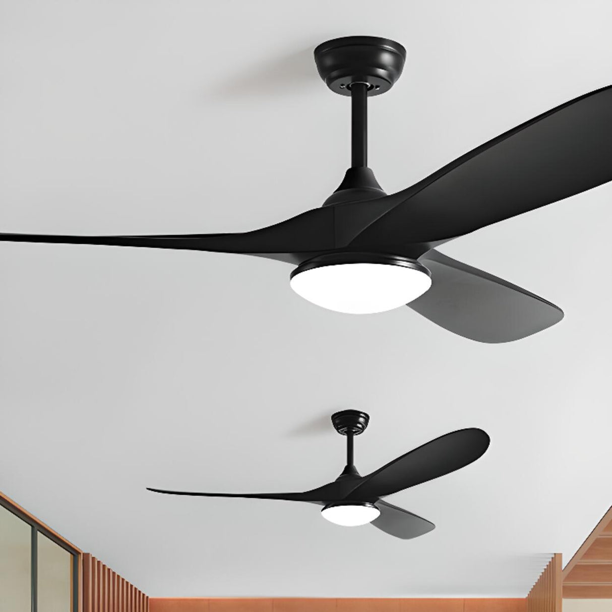 Trendy Adjustable Downrod 3 Blades Ceiling Fan Light Image - 1