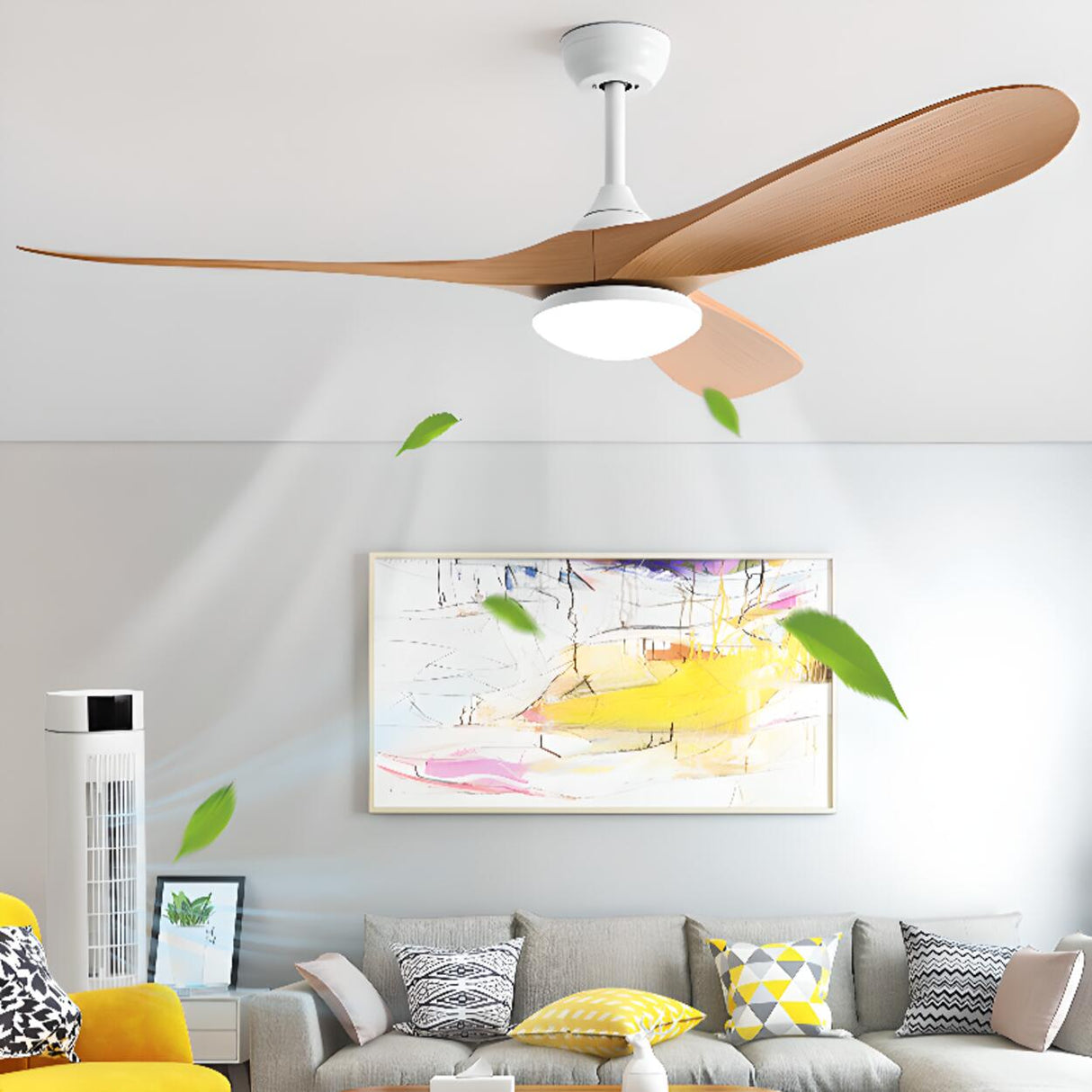 Trendy Adjustable Downrod 3 Blades Ceiling Fan Light Image - 4