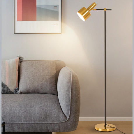 Trendy Adjustable Gold Flashlight Metal Floor Lamp Image - 2