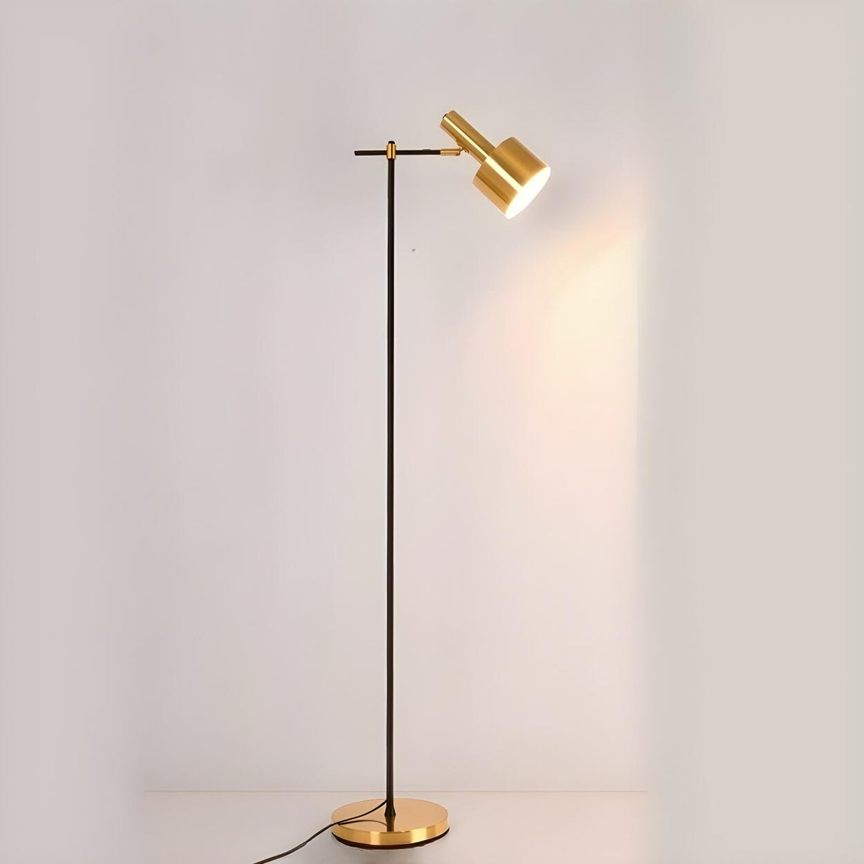 Trendy Adjustable Gold Flashlight Metal Floor Lamp Image - 6