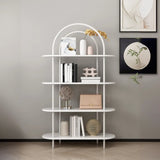 Trendy Arched Metal Frame 4-Shelf  Display Bookshelf Image - 1