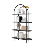 Trendy Arched Metal Frame 4-Shelf  Display Bookshelf Image - 2