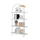 Trendy Arched Metal Frame 4-Shelf  Display Bookshelf Image - 3