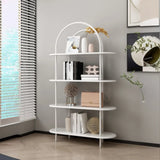 Trendy Arched Metal Frame 4-Shelf  Display Bookshelf Image - 6