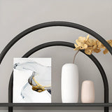 Trendy Arched Metal Frame 4-Shelf  Display Bookshelf Image - 9