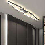 Trendy Balcony Black Linear Flush Mount Light 2-Light Image - 20