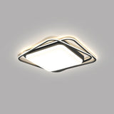 Trendy Bedroom Black Square LED Flush Mount Light Image - 5