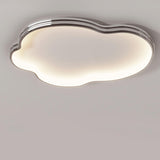 Trendy Bedroom Cloud LED Chrome Flush Mount Light Image - 2