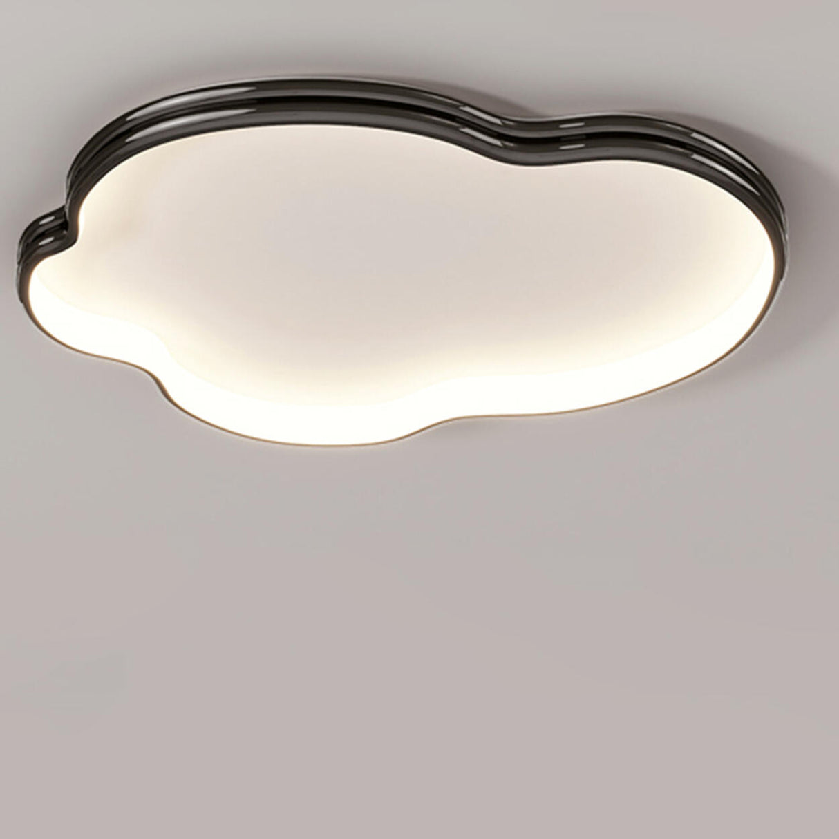 Trendy Bedroom Cloud LED Chrome Flush Mount Light Image - 3