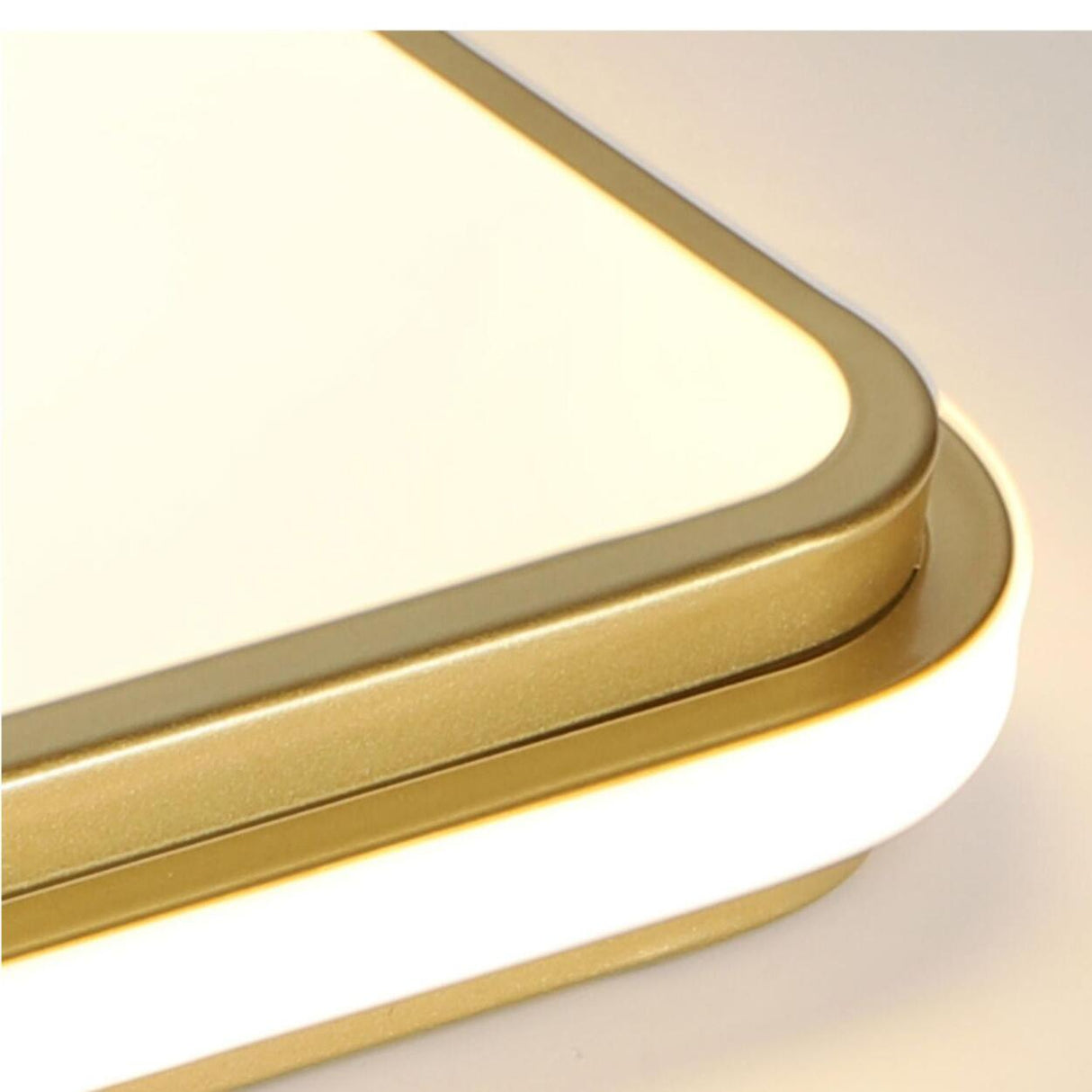 Trendy Bedroom Gold Square LED Flush Mount Ceiling Lamp Image - 11