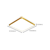 Trendy Bedroom Gold Square LED Flush Mount Ceiling Lamp Image - 14