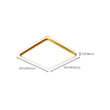 Trendy Bedroom Gold Square LED Flush Mount Ceiling Lamp Image - 16