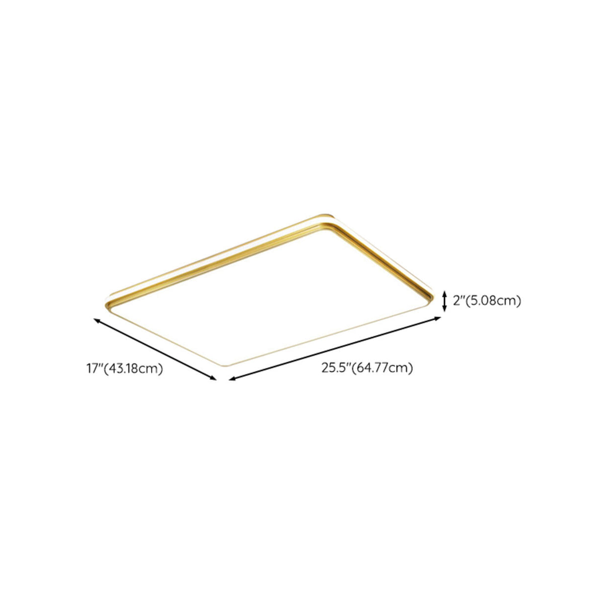 Trendy Bedroom Gold Square LED Flush Mount Ceiling Lamp Image - 18