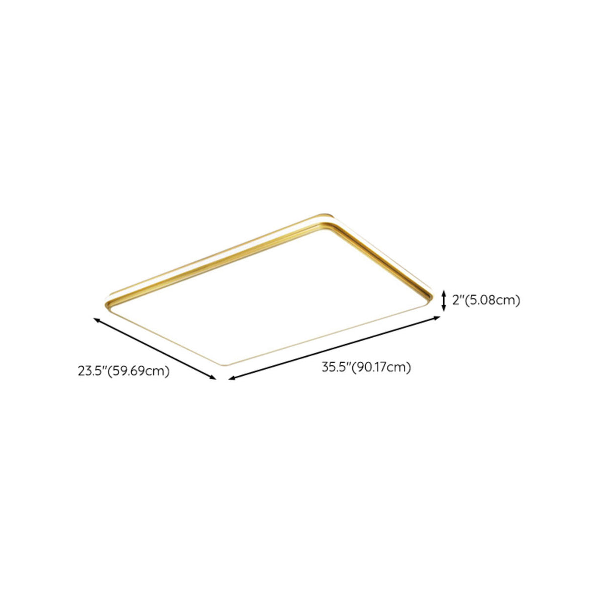 Trendy Bedroom Gold Square LED Flush Mount Ceiling Lamp Image - 19