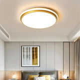 Trendy Bedroom Gold Square LED Flush Mount Ceiling Lamp Image - 2