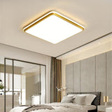 Trendy Bedroom Gold Square LED Flush Mount Ceiling Lamp Image - 3