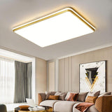 Trendy Bedroom Gold Square LED Flush Mount Ceiling Lamp Image - 4