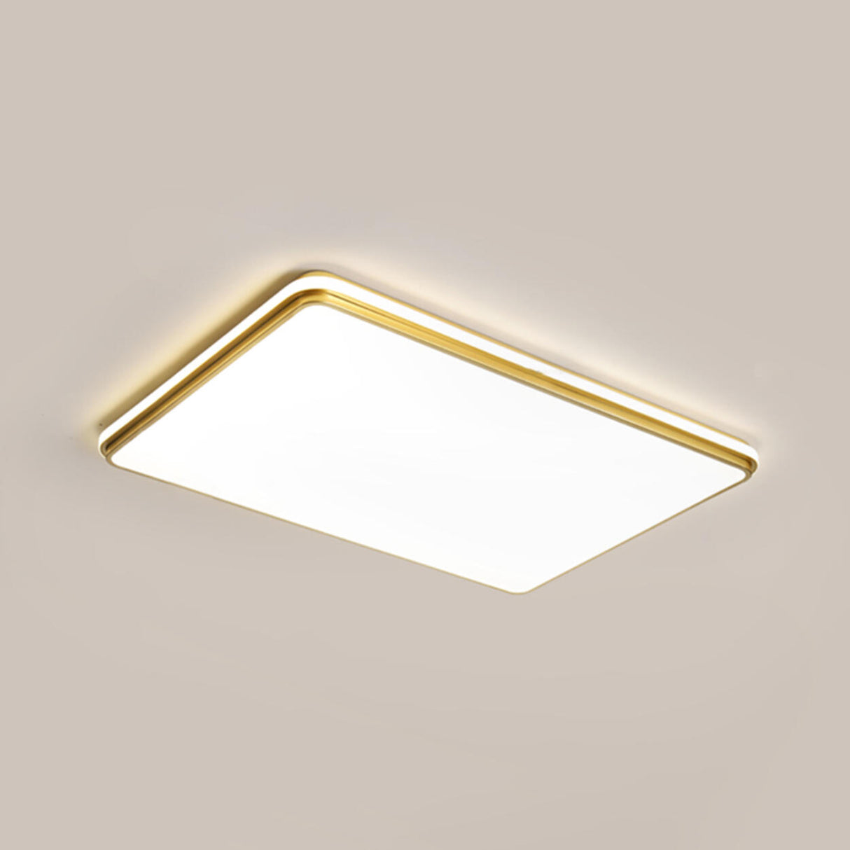 Trendy Bedroom Gold Square LED Flush Mount Ceiling Lamp Image - 8