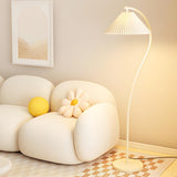 Trendy Bedside White Cone and Green Arc Floor Lamp Image - 15