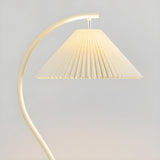 Trendy Bedside White Cone and Green Arc Floor Lamp Image - 6