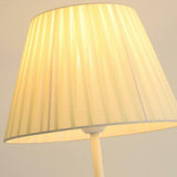 Trendy Beige Pleated Shade Curved Metal Floor Lamp Image - 11