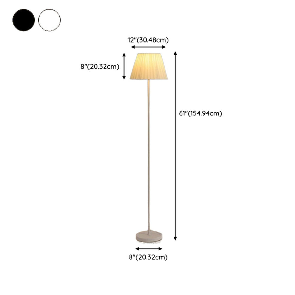 Trendy Beige Pleated Shade Curved Metal Floor Lamp 