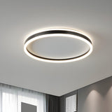 Trendy Black Circular LED Flush Mount Ceiling Light Image - 2