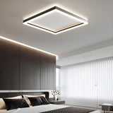 Trendy Black Circular LED Flush Mount Ceiling Light Image - 6