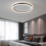 Trendy Black Circular LED Flush Mount Ceiling Light Image - 8