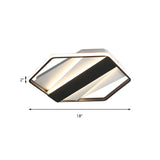 Trendy Black Hexagon LED Flush Mount Ceiling Light Image - 4