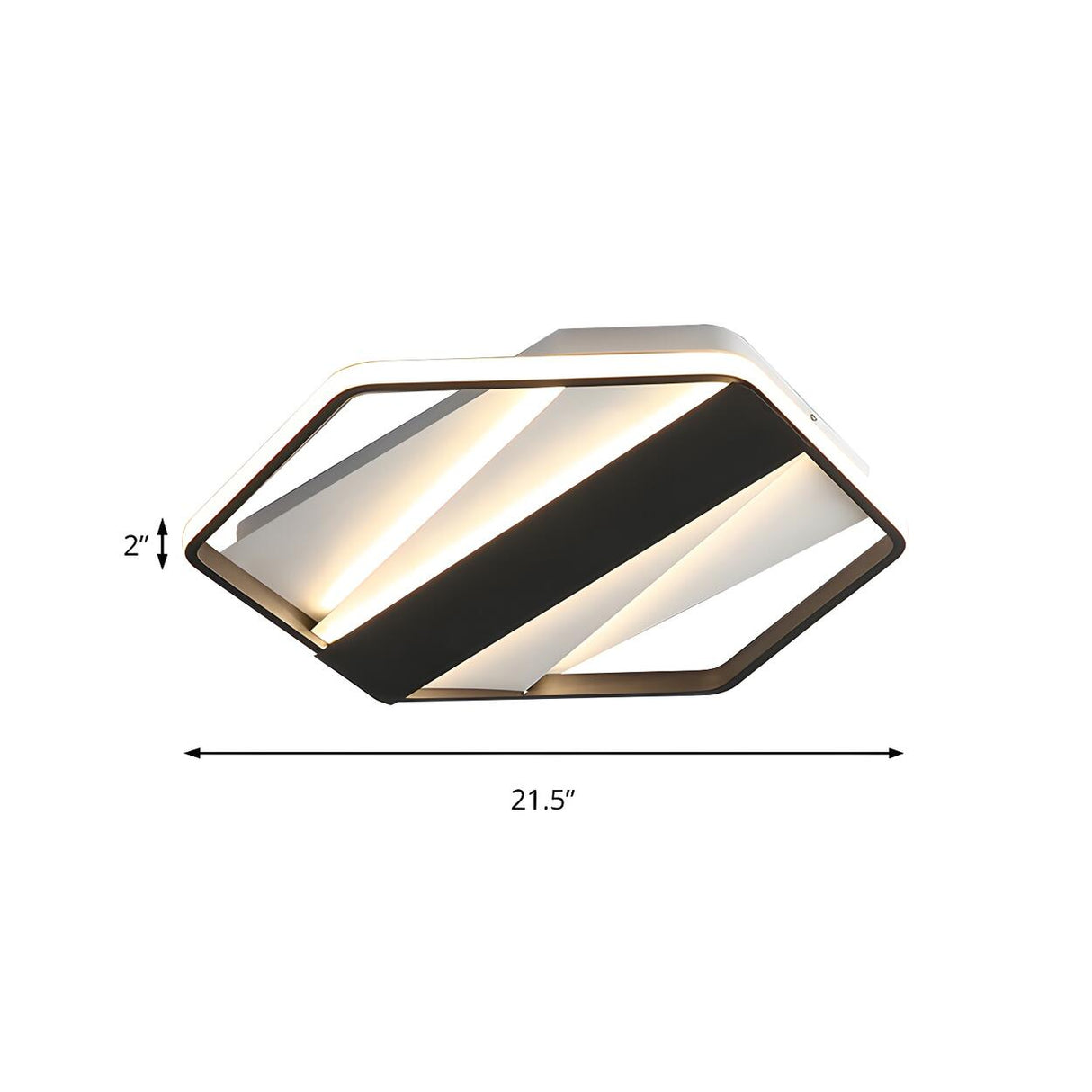 Trendy Black Hexagon LED Flush Mount Ceiling Light Image - 5