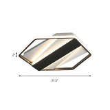 Trendy Black Hexagon LED Flush Mount Ceiling Light Image - 5