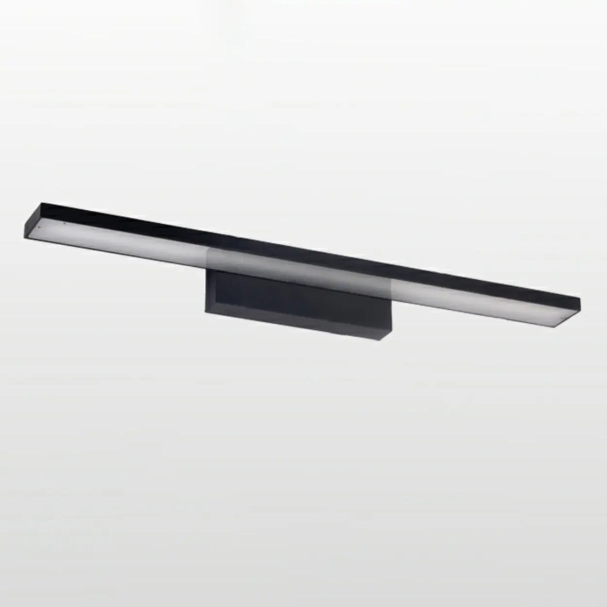 Trendy Black Rectangular Metal Bathroom Vanity Light Image - 10