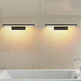 Trendy Black Rectangular Metal Bathroom Vanity Light Image - 3