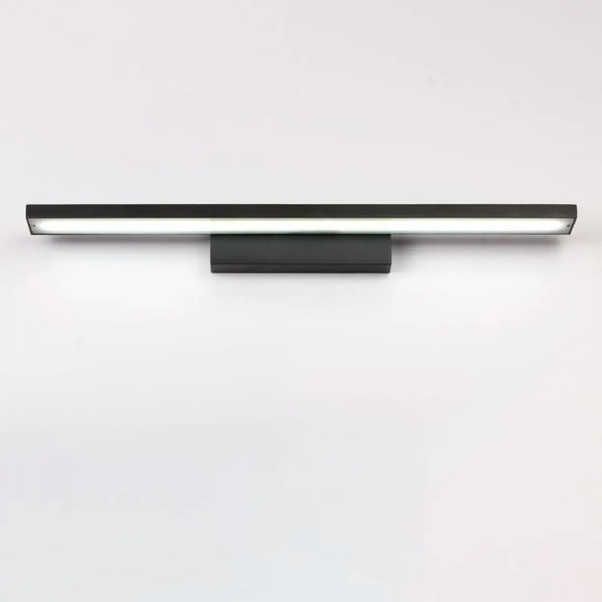 Trendy Black Rectangular Metal Bathroom Vanity Light Image - 7