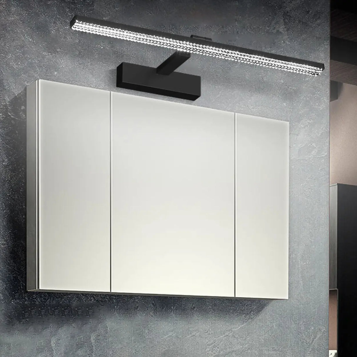 Trendy Black Rectangular Metal Vanity LED Light Image - 1