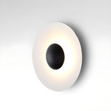 Trendy Black Round Halo Lighting LED Wall Sconce Image - 12