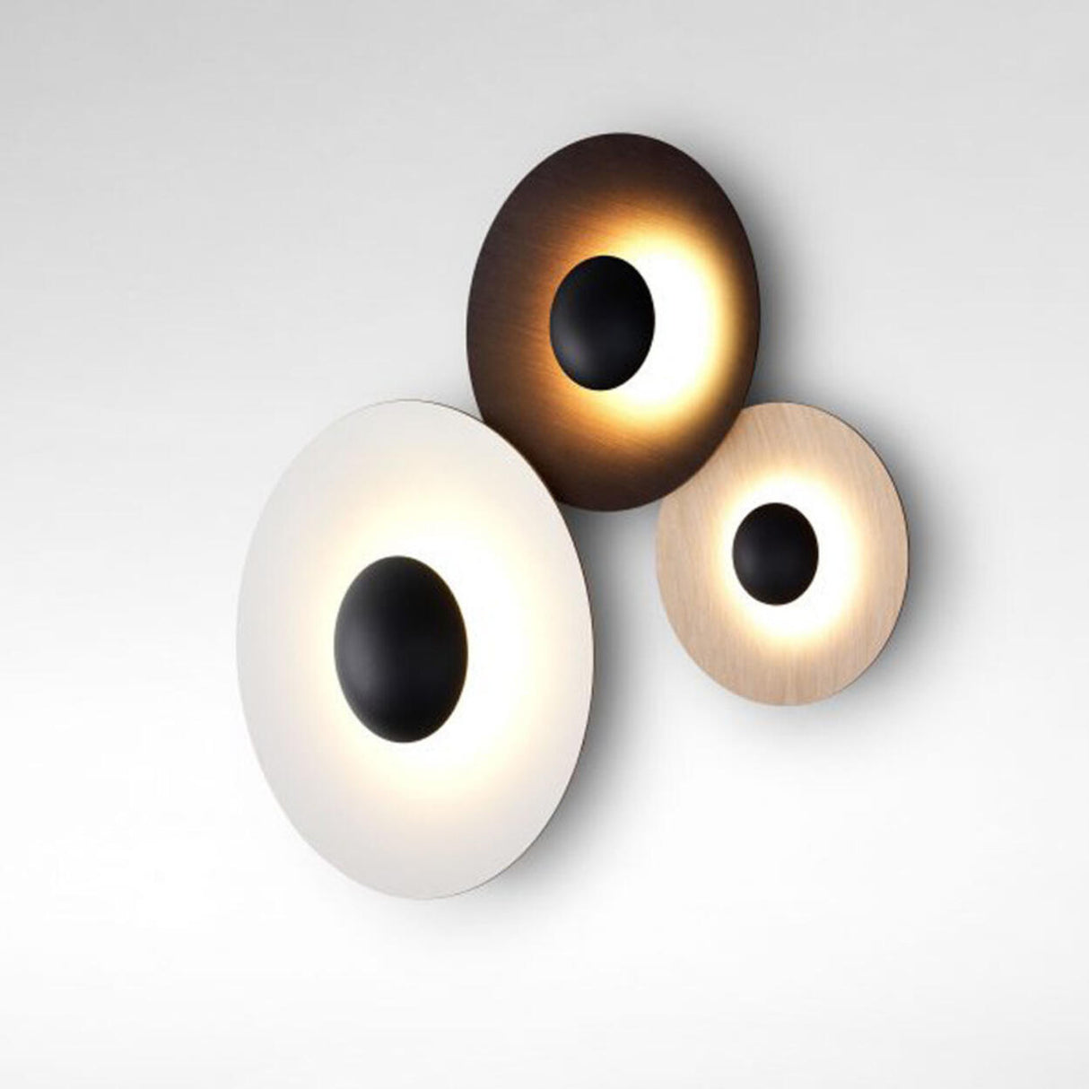 Trendy Black Round Halo Lighting LED Wall Sconce Image - 14