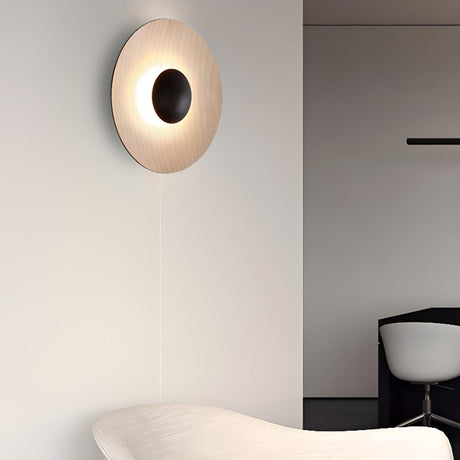 Trendy Black Round Halo Lighting LED Wall Sconce Image - 2