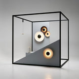 Trendy Black Round Halo Lighting LED Wall Sconce Image - 4