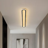 Trendy Black Slim Elongated Strip LED Flush Mount Light Image - 3