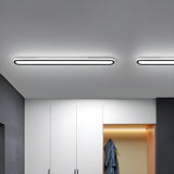 Trendy Black Slim Elongated Strip LED Flush Mount Light Image - 4