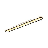 Trendy Black Slim Elongated Strip LED Flush Mount Light Image - 5