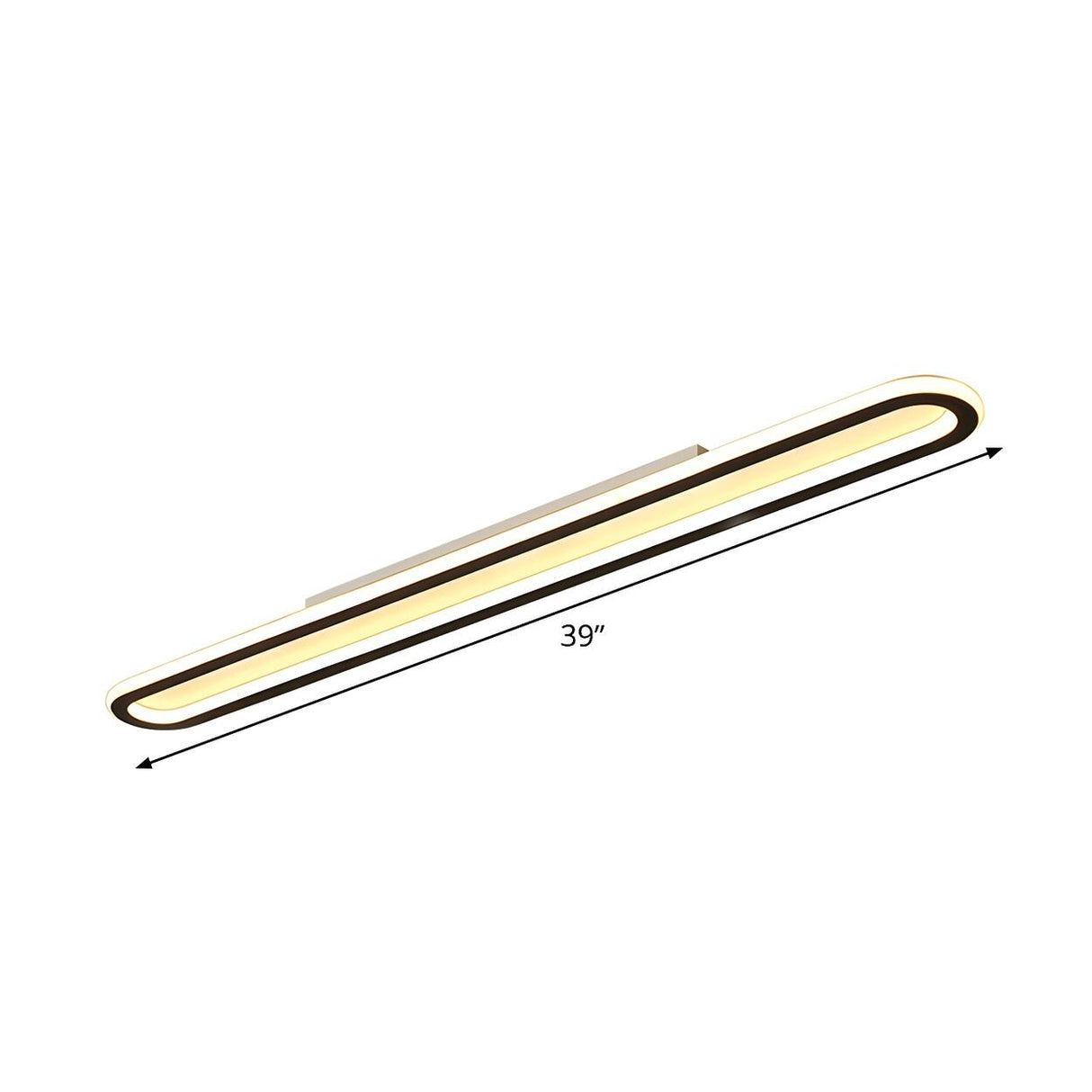 Trendy Black Slim Elongated Strip LED Flush Mount Light Image - 9