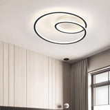 Trendy Black Spiral LED Flush Mount Ceiling Light Image - 1