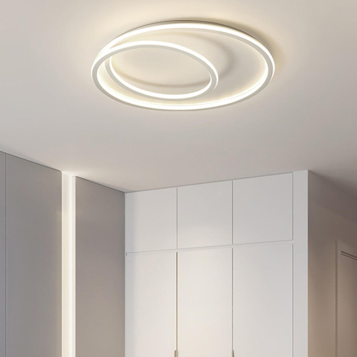 Trendy Black Spiral LED Flush Mount Ceiling Light Image - 4