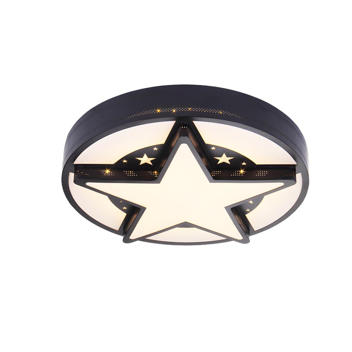 Trendy Black Star Round LED Flush Mount Ceiling Light Image - 3