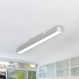 Trendy Black Strip Linear LED Flush Mount Ceiling Light Image - 4